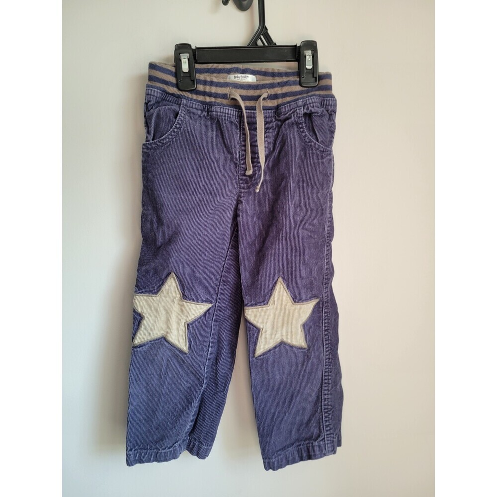 Baby Boden boys 3-4  corduroy star pants blue trucker mixed